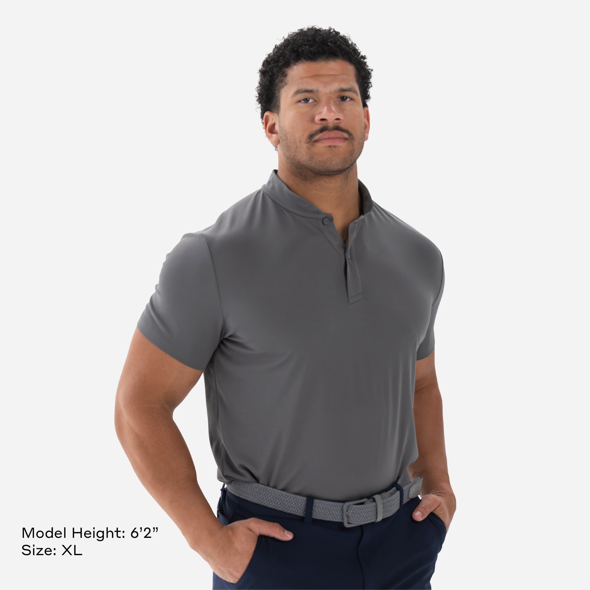 Performance Blade Collar Polo Charcoal Grey