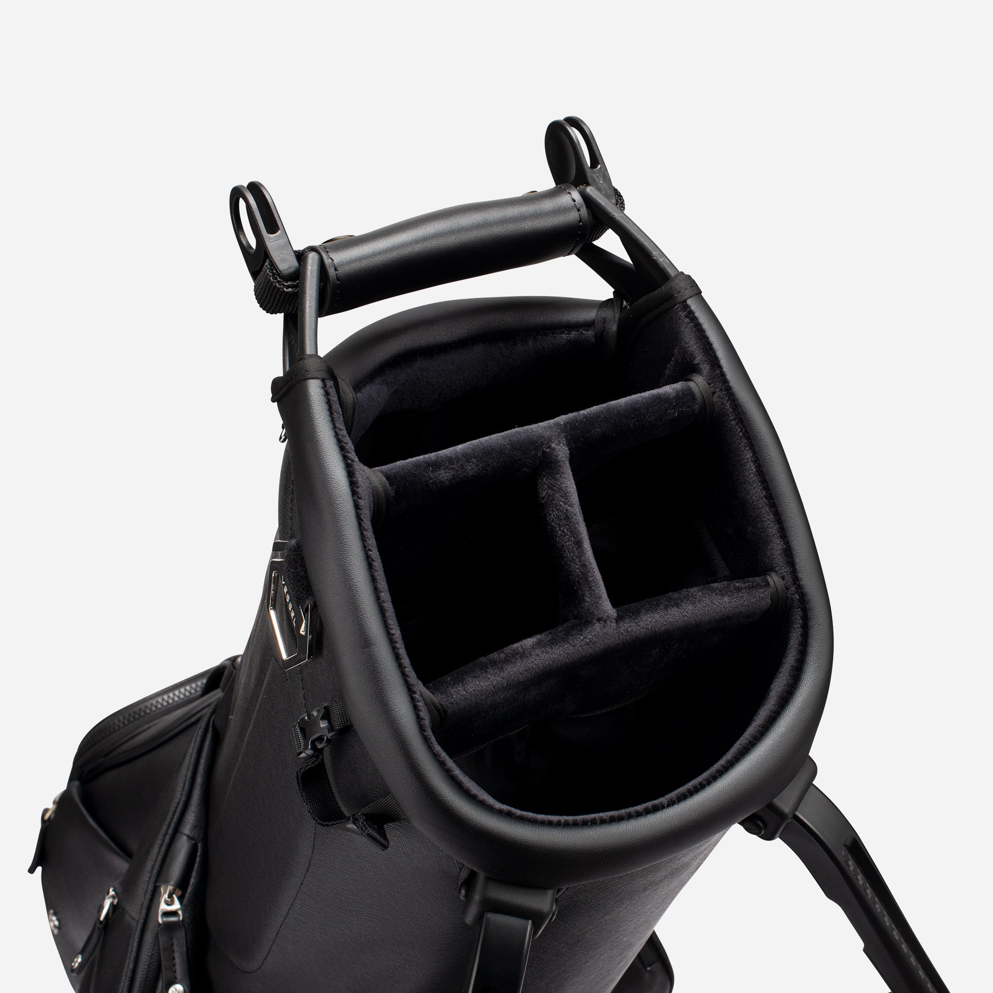 VESSEL Lux Looper in crosshatch black – lightweight golf stand bag
