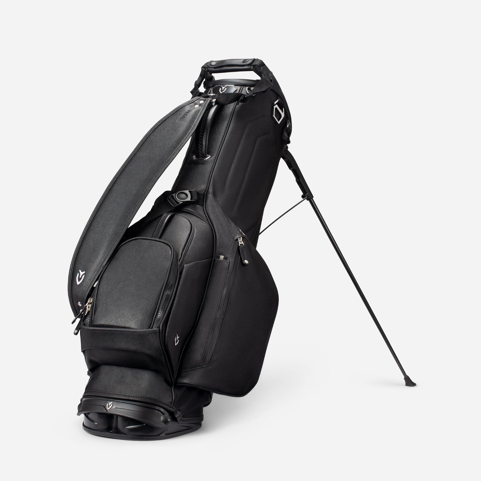 VESSEL Lux Looper in crosshatch black – lightweight golf stand bag