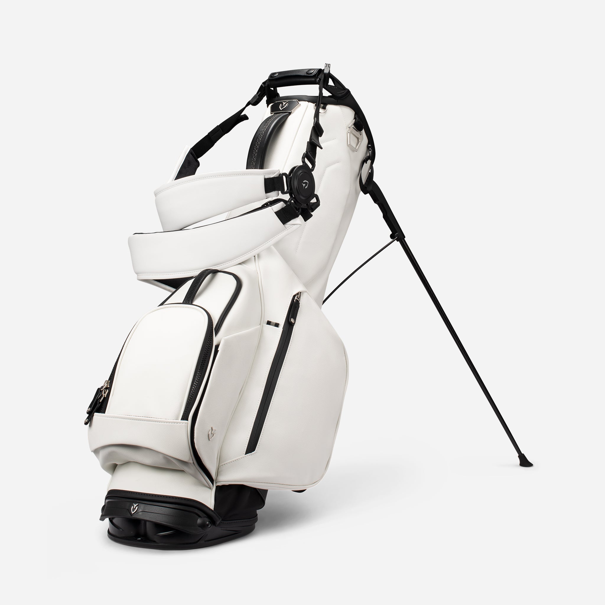 VESSEL Lux Looper in crosshatch white – lightweight golf stand bag