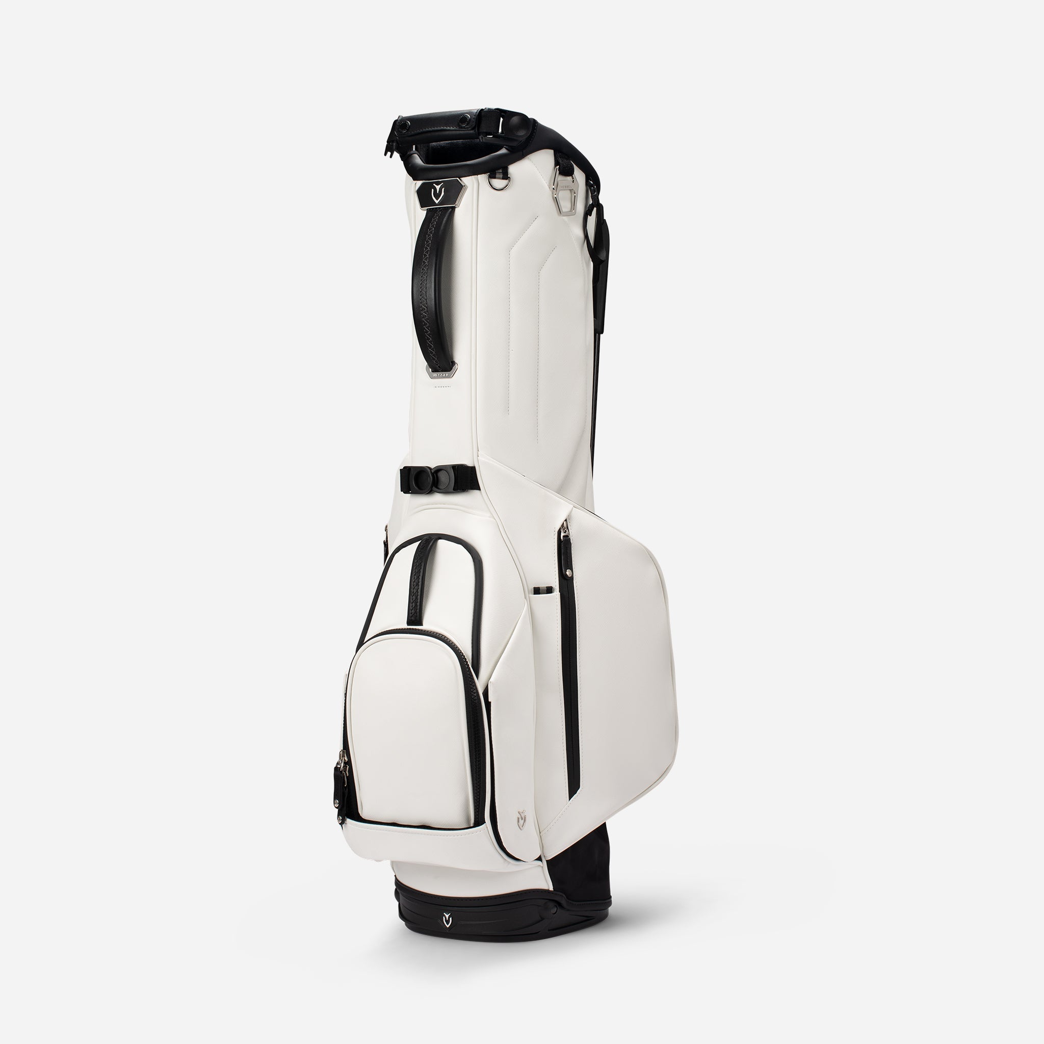 VESSEL Lux Looper in crosshatch white – lightweight golf stand bag