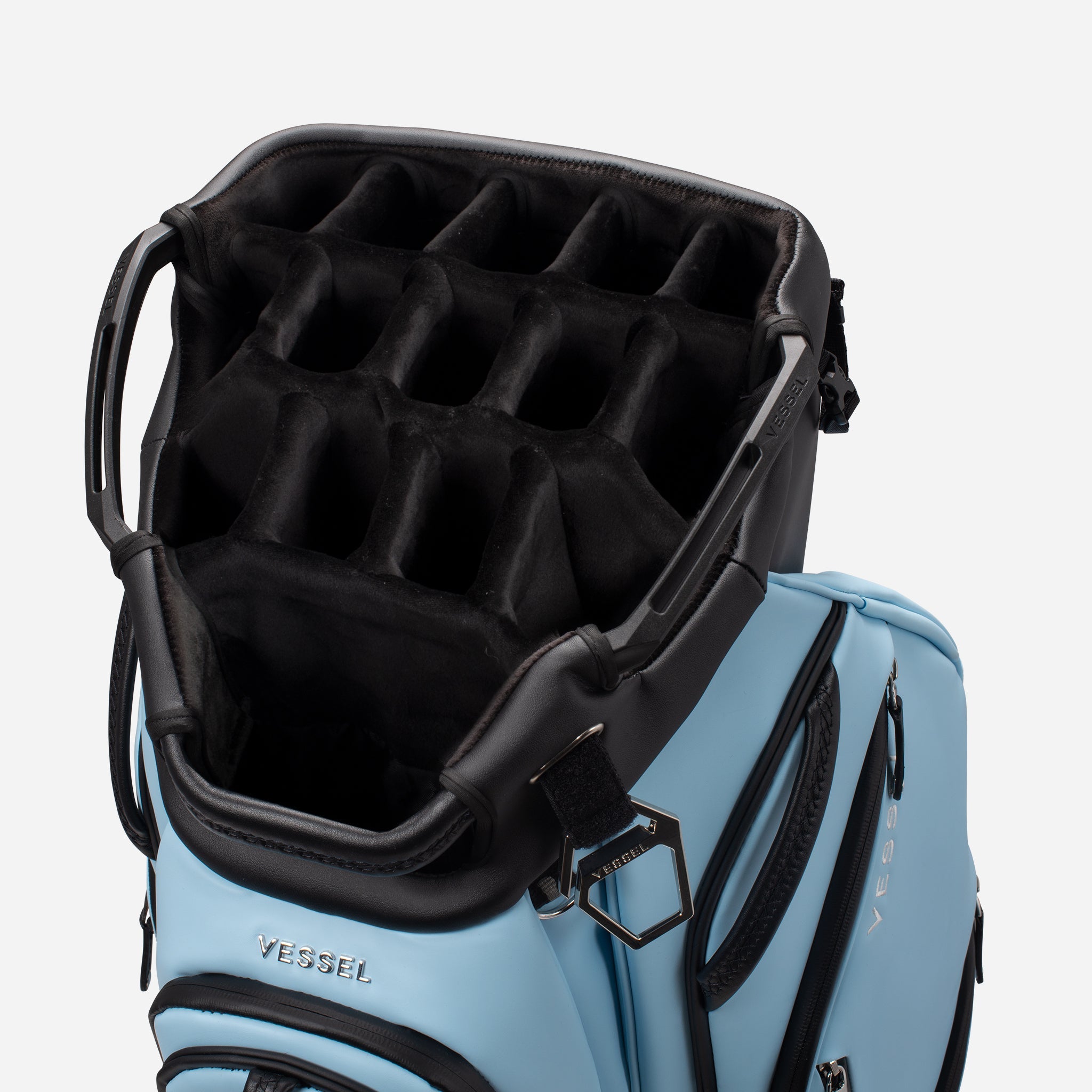 VESSEL Lux Pro Cart II in sky – premium golf cart bag