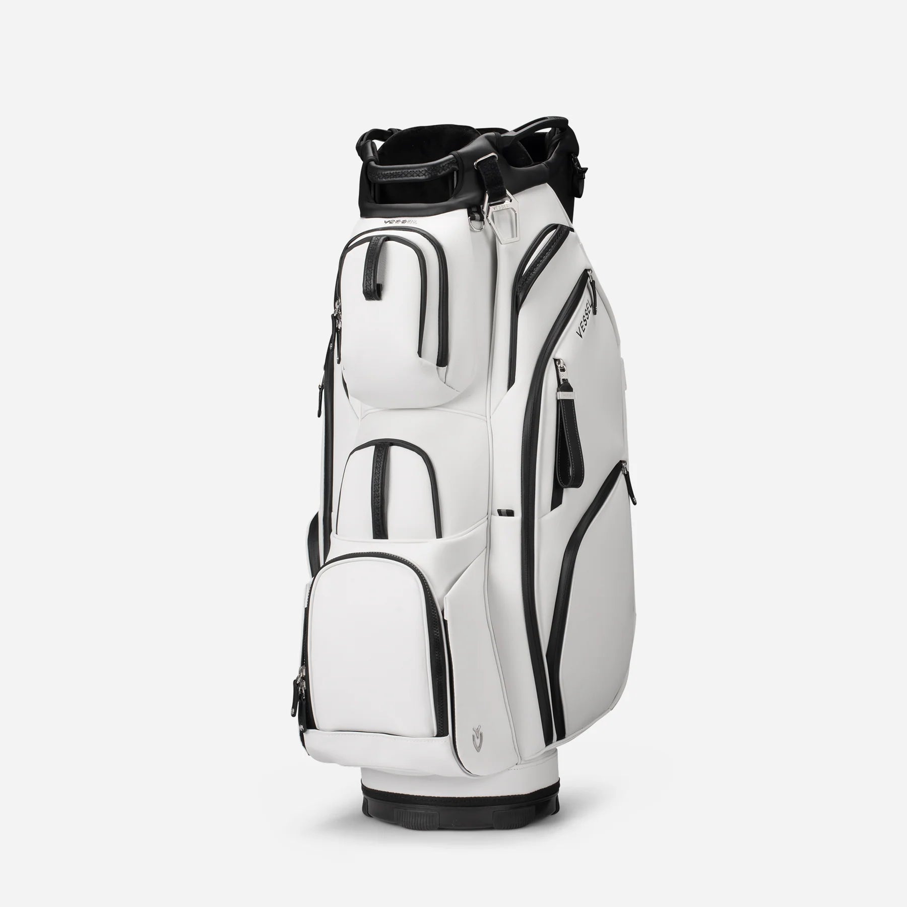 VESSEL Lux Pro Cart II in white – premium golf cart bag