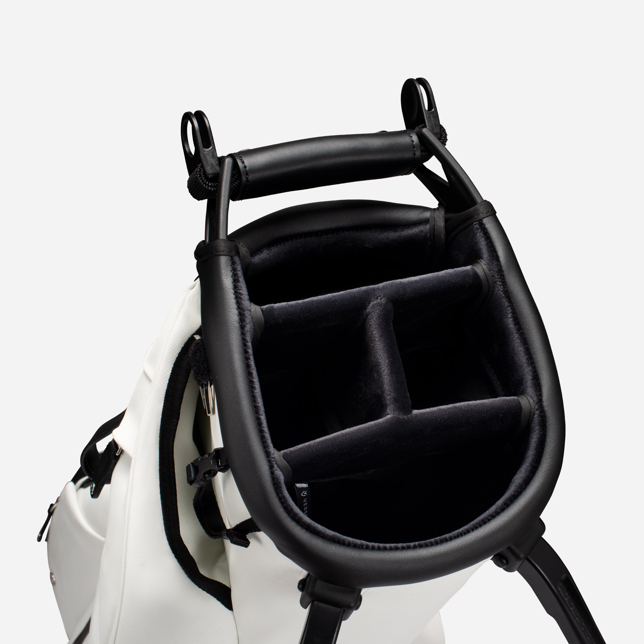VESSEL Lux Stand in crosshatch white – lightweight golf stand bag
