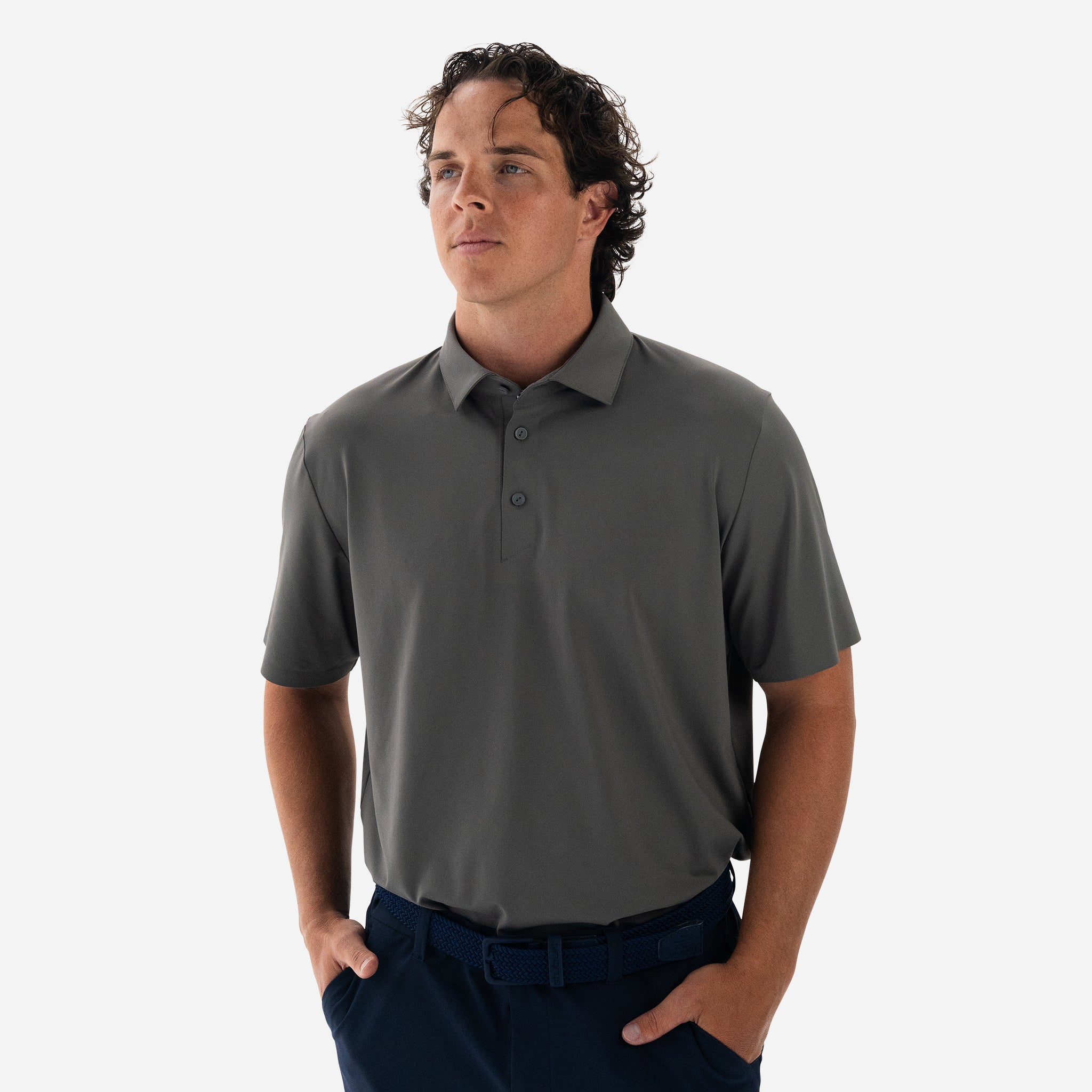 Performance Tech Polo Charcoal Grey