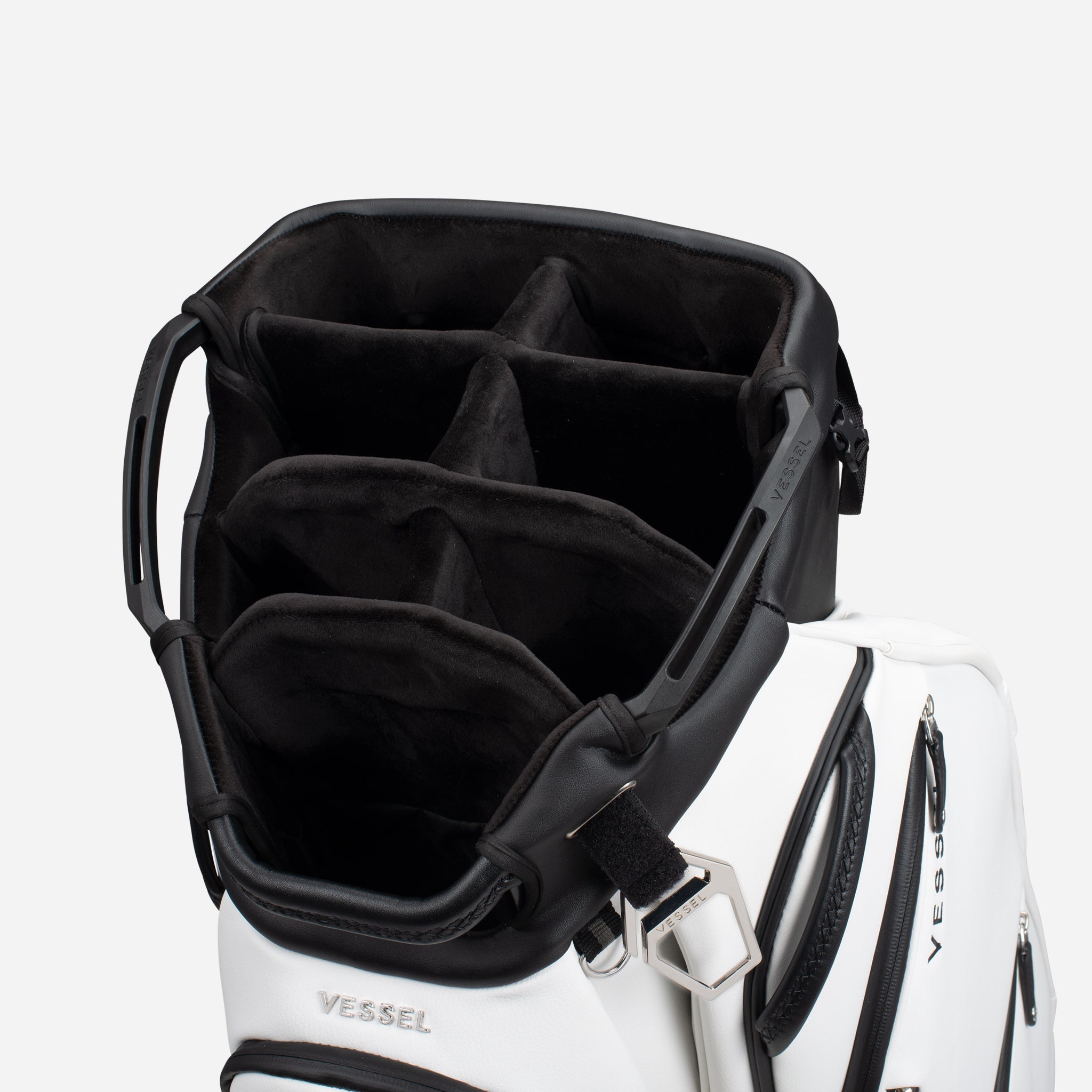 VESSEL Lux Pro Cart II in white – premium golf cart bag