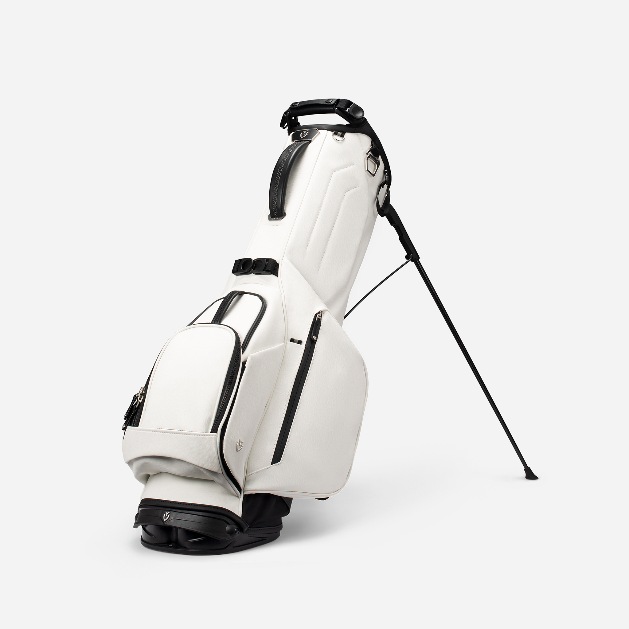 VESSEL Lux Looper in crosshatch white – lightweight golf stand bag