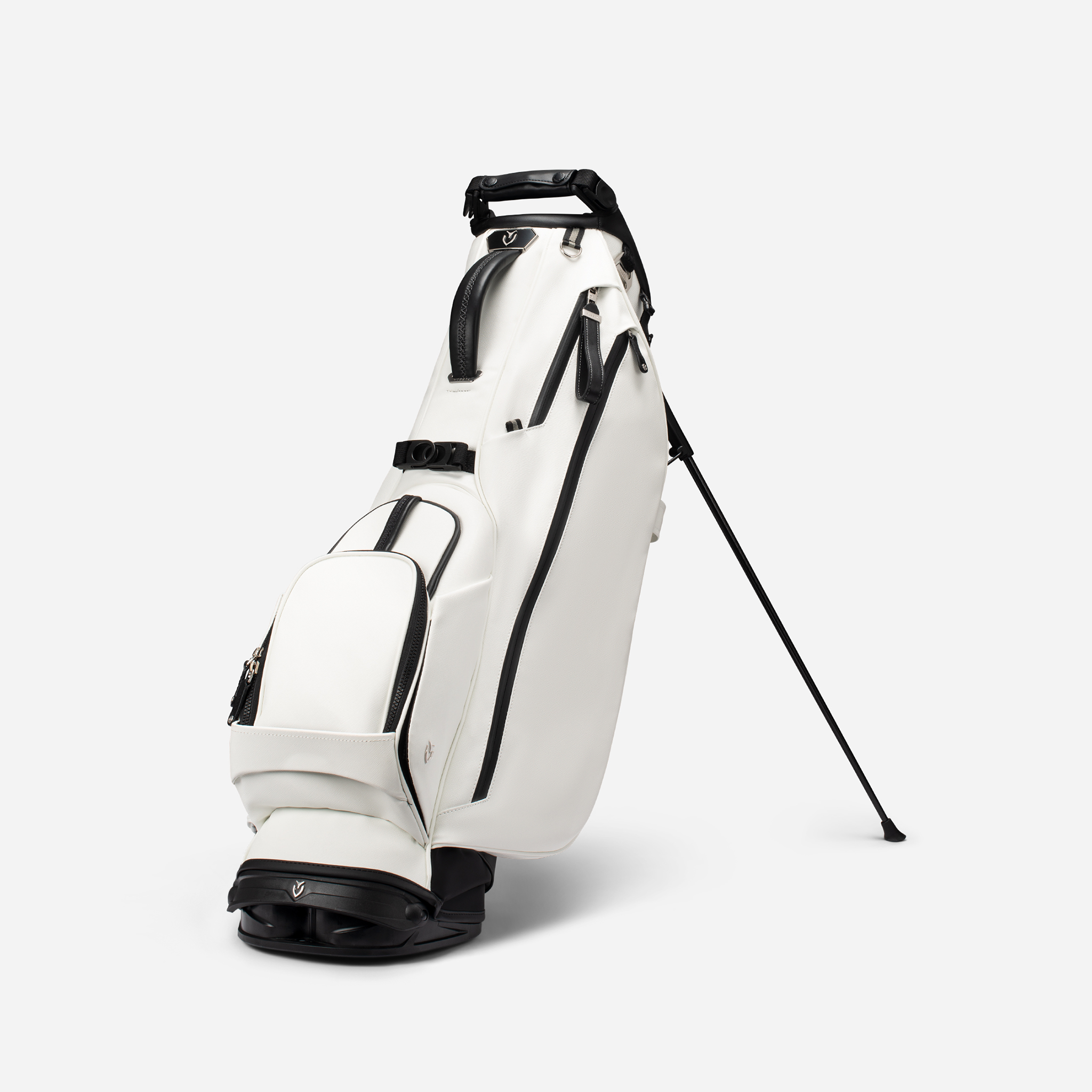 VESSEL Lux Stand in crosshatch white – lightweight golf stand bag