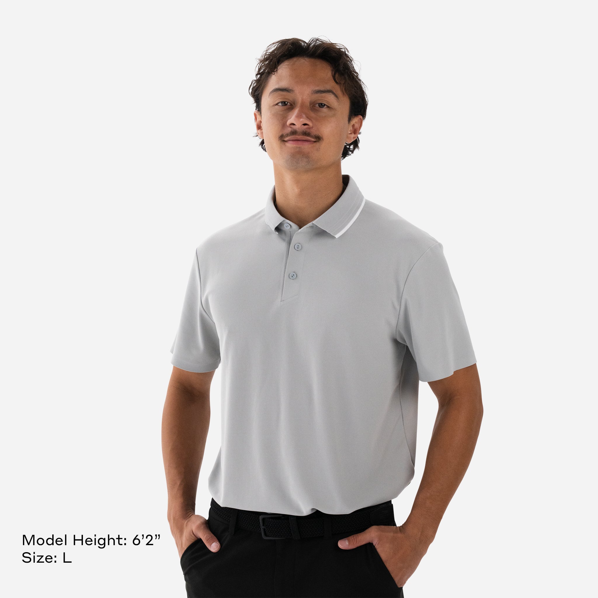 Performance Pique Polo Stone Grey