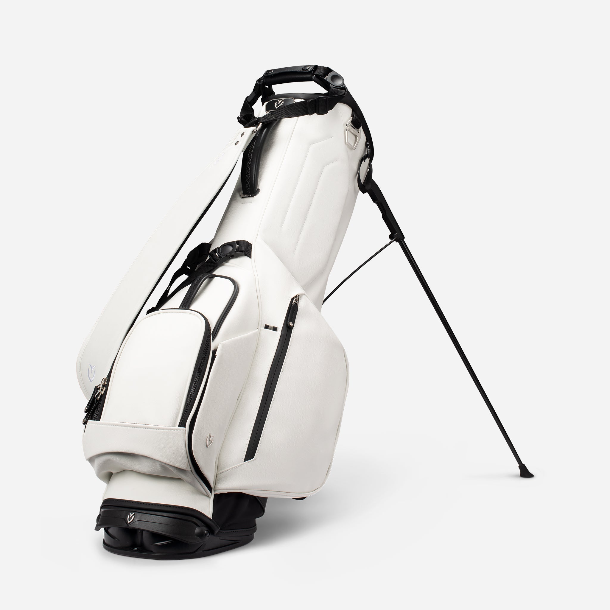 VESSEL Lux Looper in crosshatch white – lightweight golf stand bag