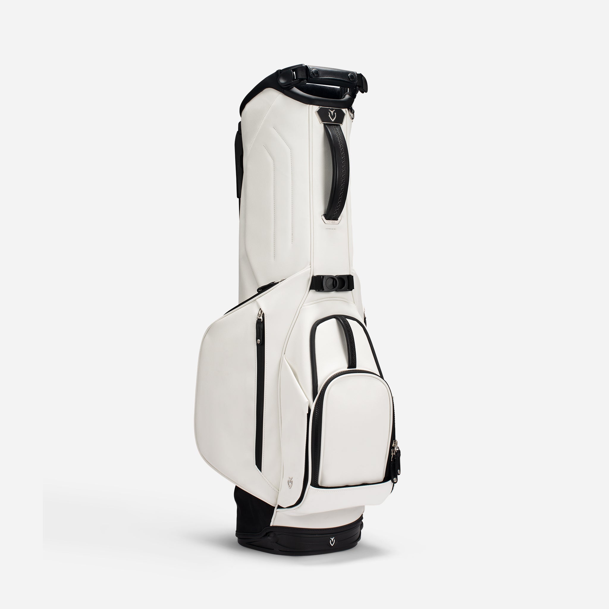 VESSEL Lux Looper in crosshatch white – lightweight golf stand bag