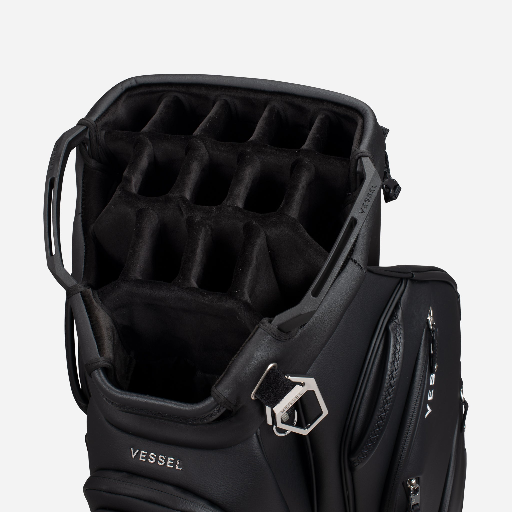 VESSEL Lux Pro Cart II in black – premium golf cart bag