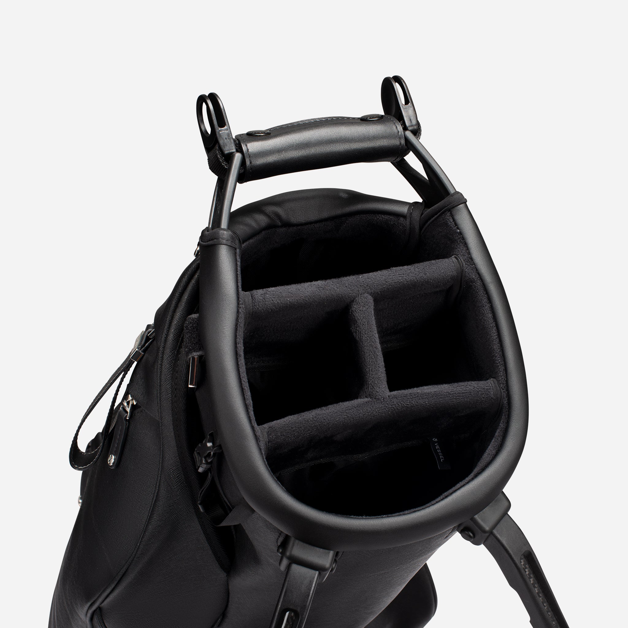 VESSEL Lux Stand in crosshatch black – lightweight golf stand bag