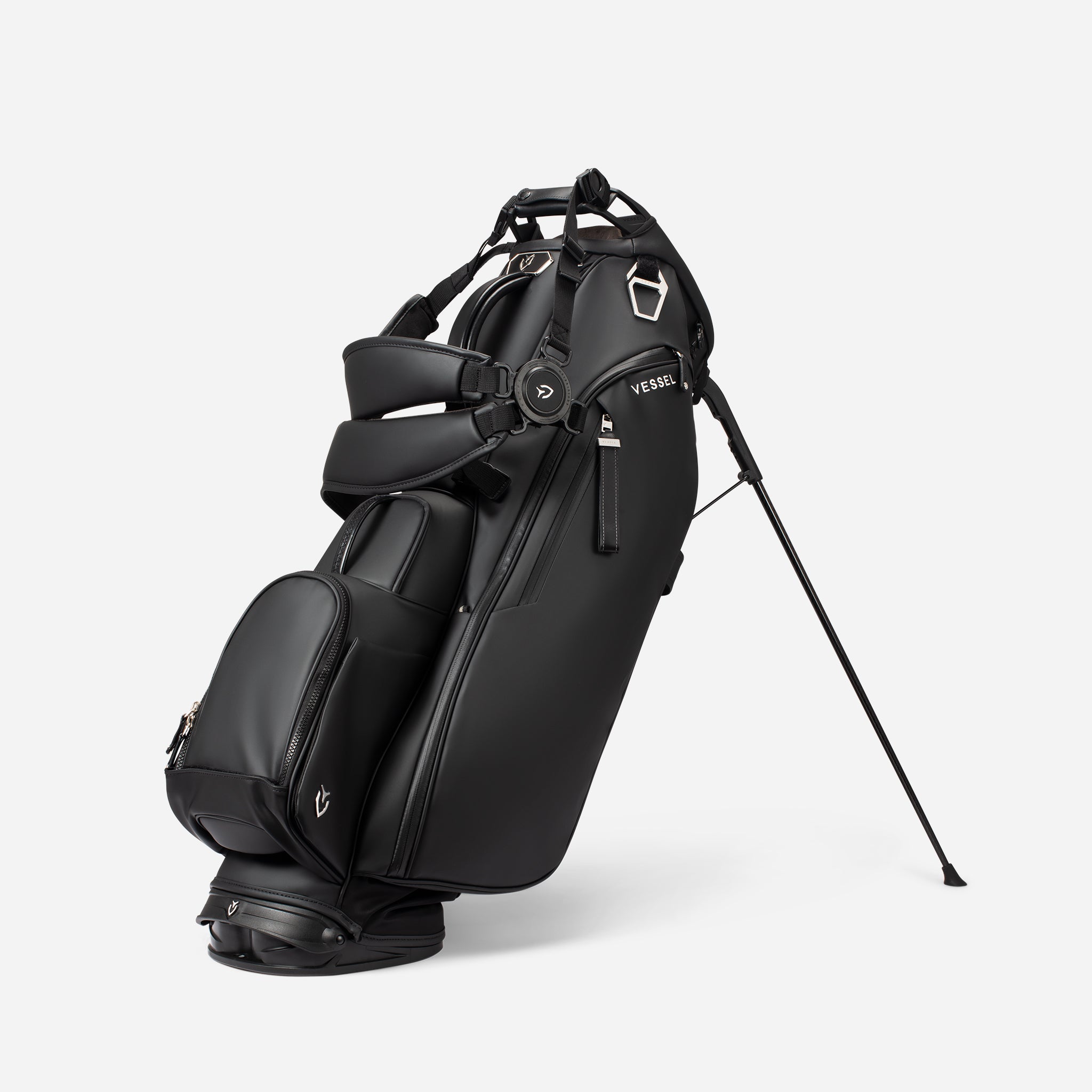 VESSEL Player V Stand in black – lightweight golf stand bag