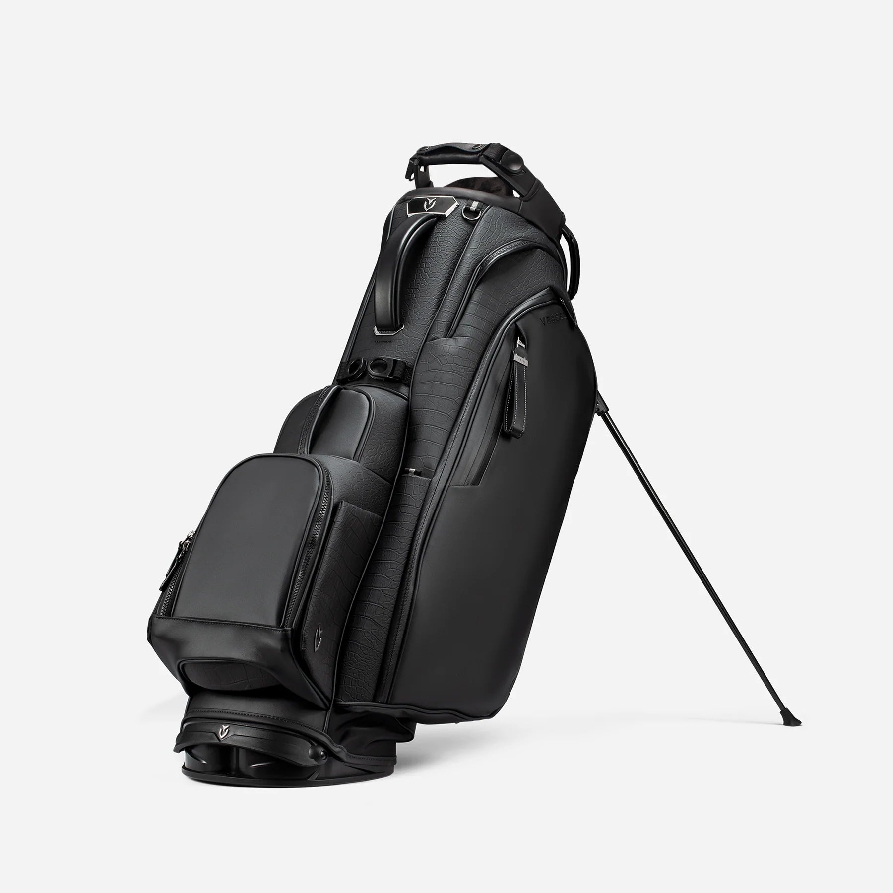 VESSEL Player V Pro Stand in croc black – lightweight golf stand bag