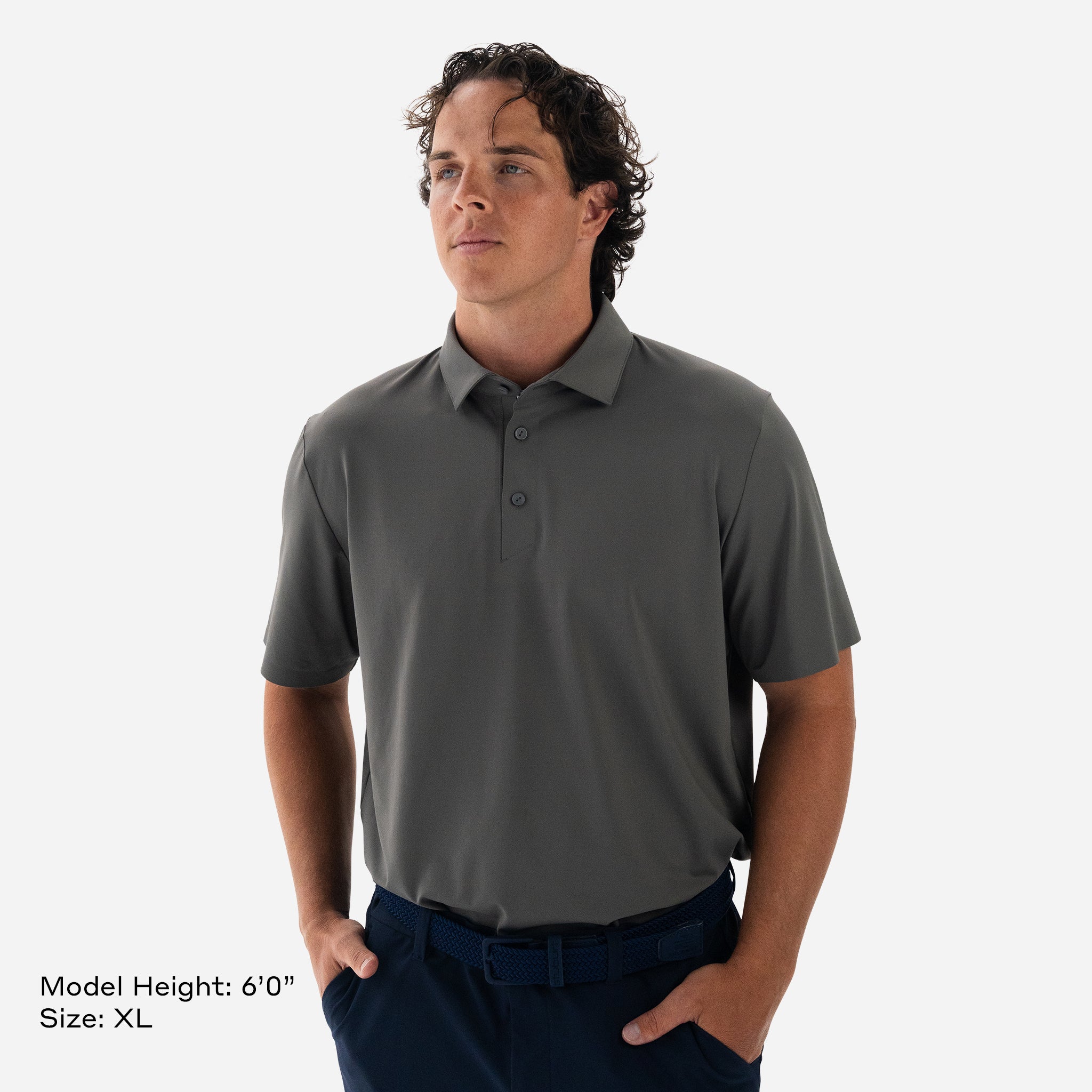 Performance Tech Polo Charcoal Grey