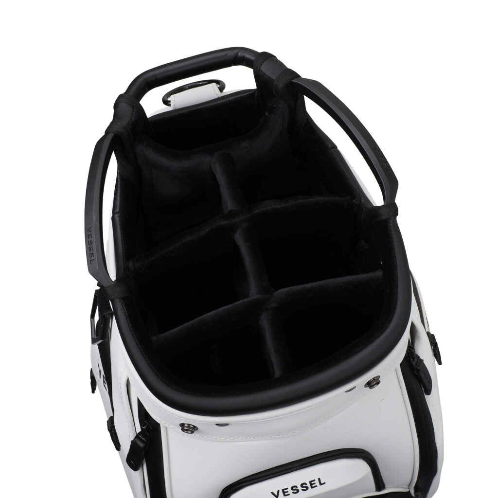 VESSEL Japan Lux Cart 2.0 in white – premium golf cart bag